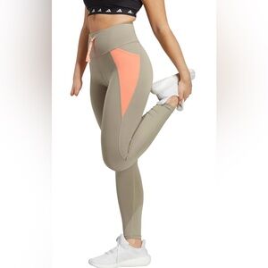 🆕 Adidas | Aeroready Women's Khaki (Grey / Green) and Coral Athletic Leggings